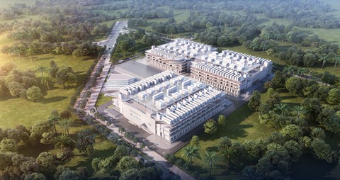 The completed campus as designed